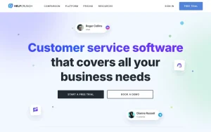 HelpCrunch homepage page homepage screenshot, productivity & writing AI tool