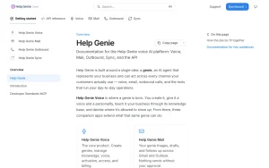 Help Genie documentation — screenshot of the productivity & writing AI tool, 2026-10-02