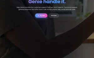 Help Genie homepage — screenshot of the productivity & writing AI tool, 2026-10-02