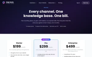 Help Genie pricing page with plans and prices — screenshot of the productivity & writing AI tool, 2026-10-02