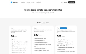 Helploom pricing page with plans and prices — screenshot of the productivity & writing AI tool, 2026-10-02
