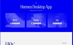 Hermes Desktop (Nous Research) homepage page homepage screenshot, productivity & writing AI tool