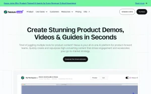 Hexus features page — screenshot of the productivity & writing AI tool, 2026-10-02