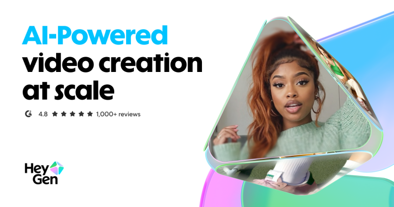 HeyGen homepage screenshot, video AI tool