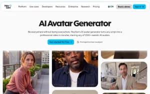 HeyGen features page — screenshot of the video AI tool, 2026-10-05