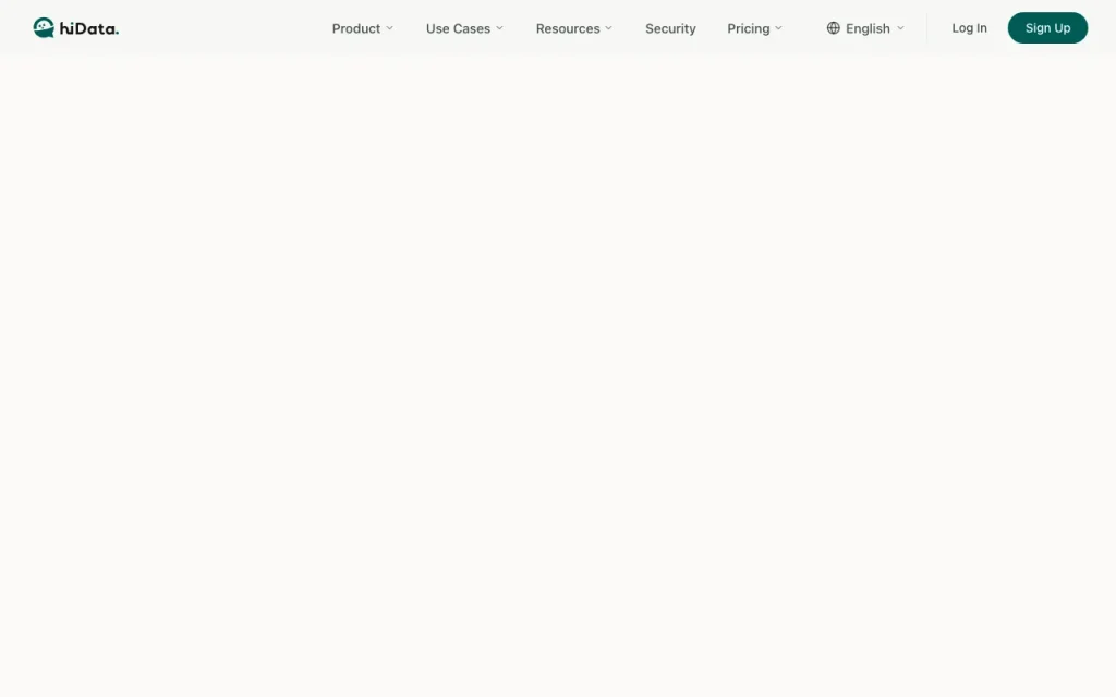 hiData Startseite, Screenshot, KI-Tool produktivität & schreiben