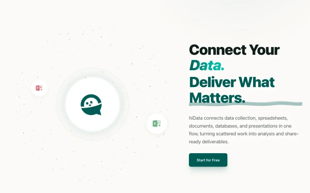 hiData Startseite – Screenshot des KI-Tools produktivität & schreiben, Oct 1, 2026