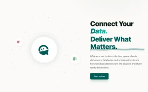 hiData homepage page homepage screenshot, productivity & writing AI tool