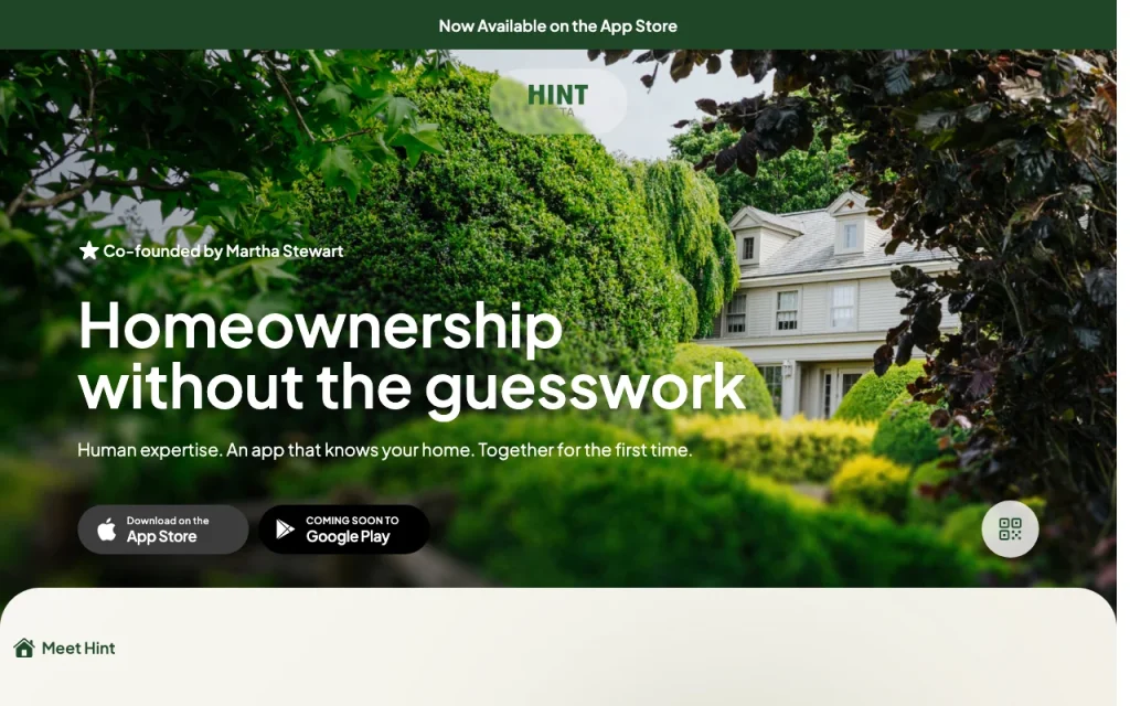 Hint (Home Intelligence) homepage — screenshot of the productivity & writing AI tool, Oct 1, 2026