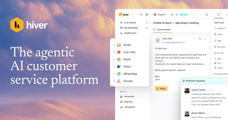 Hiver Startseite, Screenshot, KI-Tool produktivität & schreiben