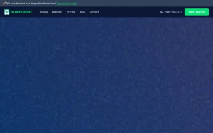 HomeFront homepage — screenshot of the productivity & writing AI tool, 2026-10-02