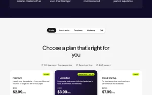 Hostinger homepage — screenshot of the productivity & writing AI tool, 2026-10-02
