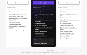 Hostinger homepage — screenshot of the productivity & writing AI tool, 2026-10-02