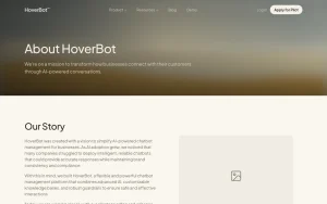 HoverBot about page — screenshot of the chat assistants AI tool, 2026-10-02