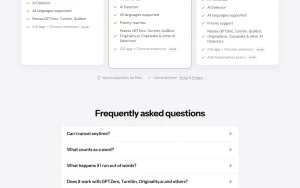 Humanio pricing page with plans and prices — screenshot of the productivity & writing AI tool, 2026-10-01
