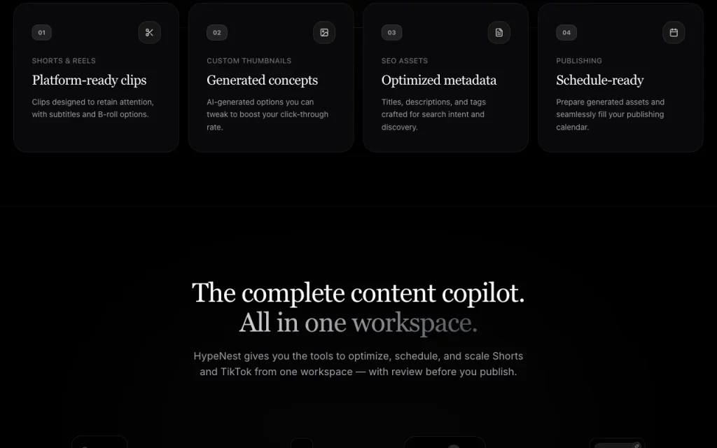 HypeNest homepage — screenshot of the video AI tool, Oct 2, 2026