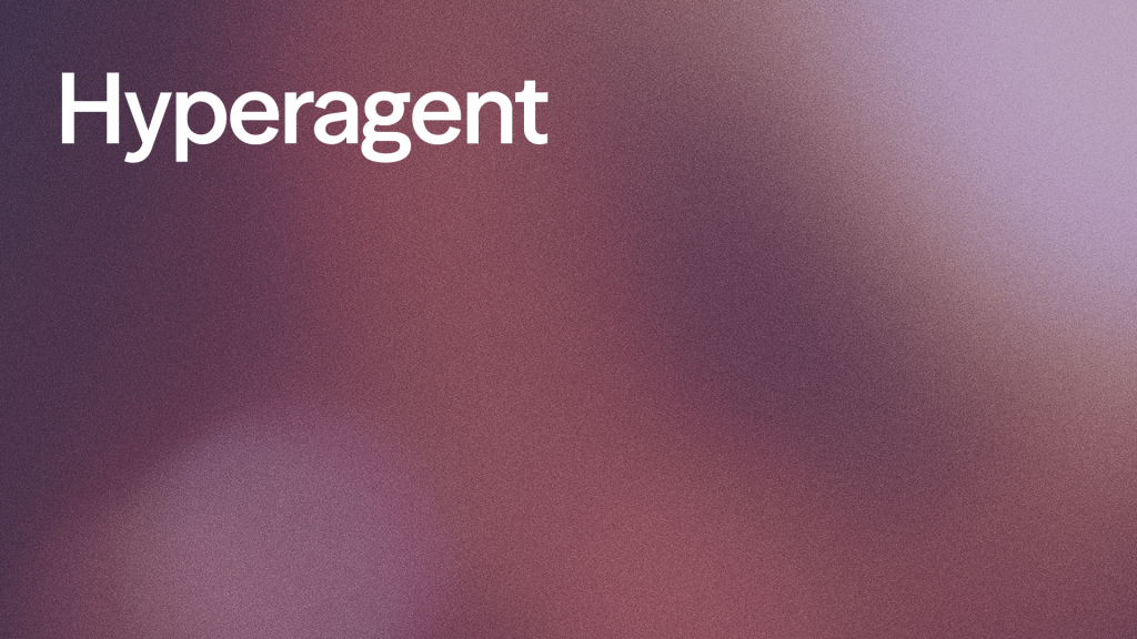 Hyperagent captura de tela da página inicial, ferramenta de IA produtividade & escrita