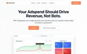 Hyperguard homepage — screenshot of the productivity & writing AI tool, 2026-10-02