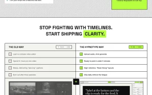 Hypnotype homepage — screenshot of the video AI tool, 2026-10-02