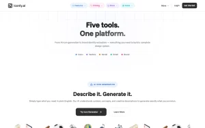 Iconly features page — screenshot of the image generation AI tool, 2026-10-02
