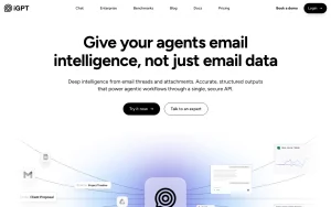 iGPT homepage — screenshot of the productivity & writing AI tool, 2026-10-02