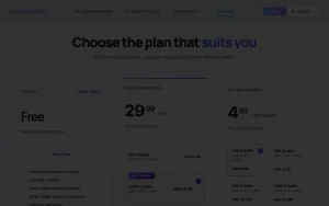 ImageDescriber pricing page homepage screenshot, image generation AI tool