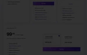 ImageDescriber pricing page homepage screenshot, image generation AI tool