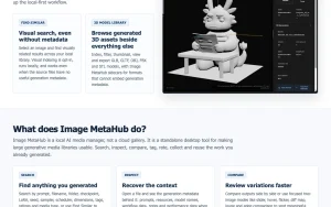 Image MetaHub homepage — screenshot of the image generation AI tool, 2026-10-02
