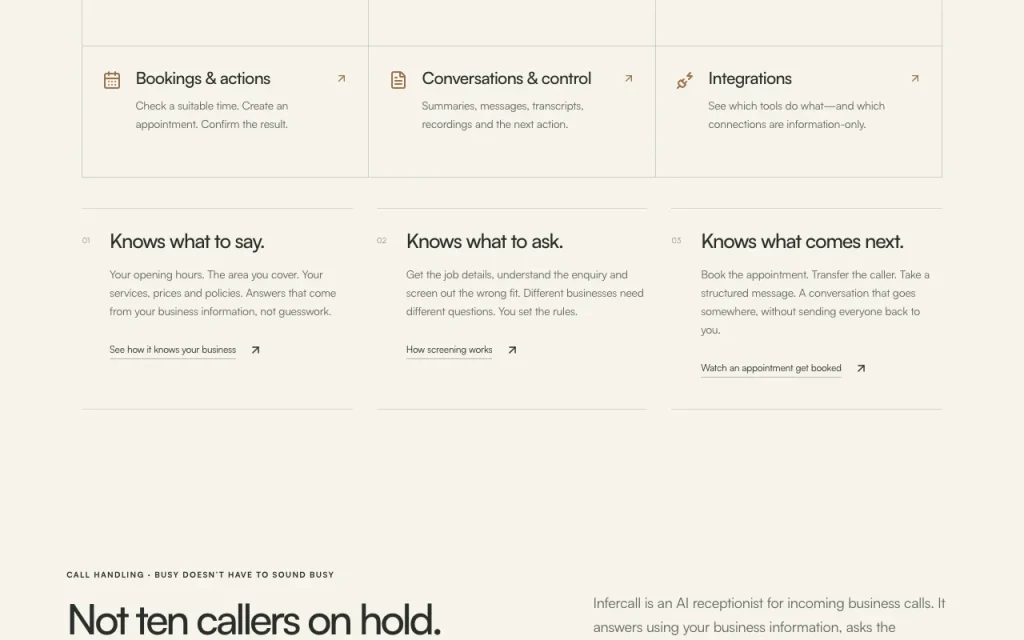 Infercall homepage — screenshot of the audio & voice AI tool, Oct 2, 2026