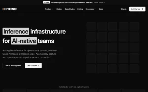 Inference.net homepage — screenshot of the coding AI tool, 2026-10-01