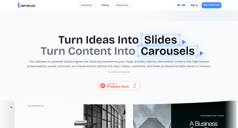 Pekto (formerly InfoBlog) homepage screenshot, productivity & writing AI tool