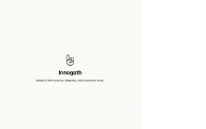 Innogath homepage — screenshot of the research & search AI tool, 2026-10-02