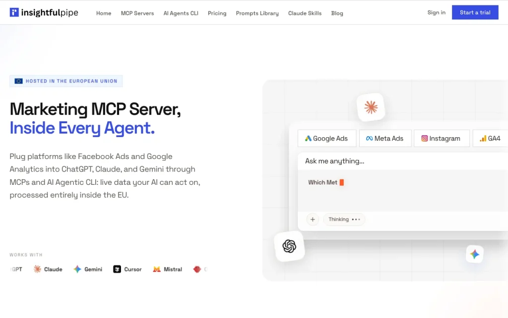 Insightful Pipe homepage — screenshot of the research & search AI tool, Oct 2, 2026