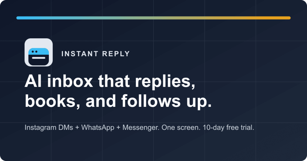 Instant Reply homepage screenshot, productivity & writing AI tool