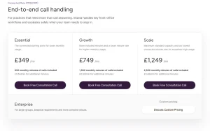 Intavia pricing page with plans and prices — screenshot of the productivity & writing AI tool, 2026-10-02