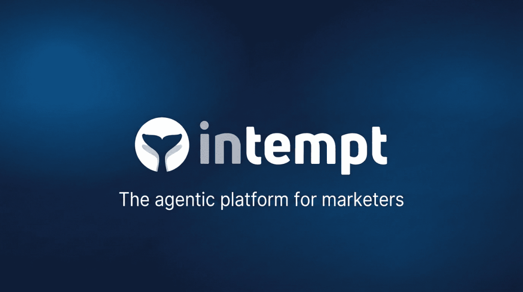 Intempt homepage screenshot, productivity & writing AI tool