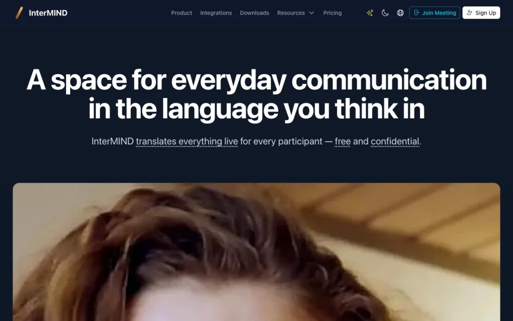 InterMIND homepage — screenshot of the productivity & writing AI tool, Oct 1, 2026