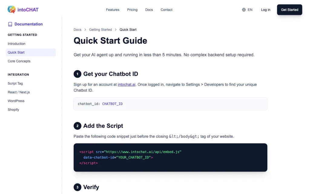 intoCHAT documentation — screenshot of the chat assistants AI tool, Oct 2, 2026