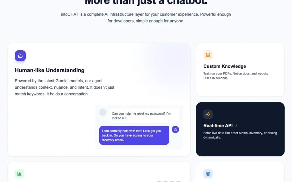 intoCHAT homepage — screenshot of the chat assistants AI tool, Oct 2, 2026