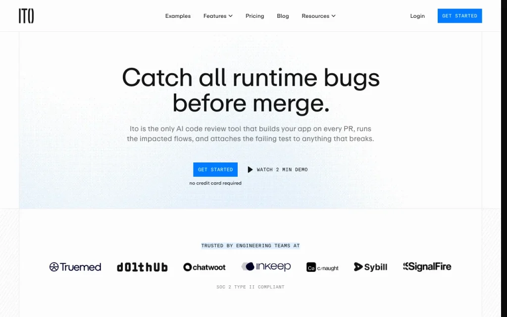 Ito homepage — screenshot of the coding AI tool, Oct 1, 2026