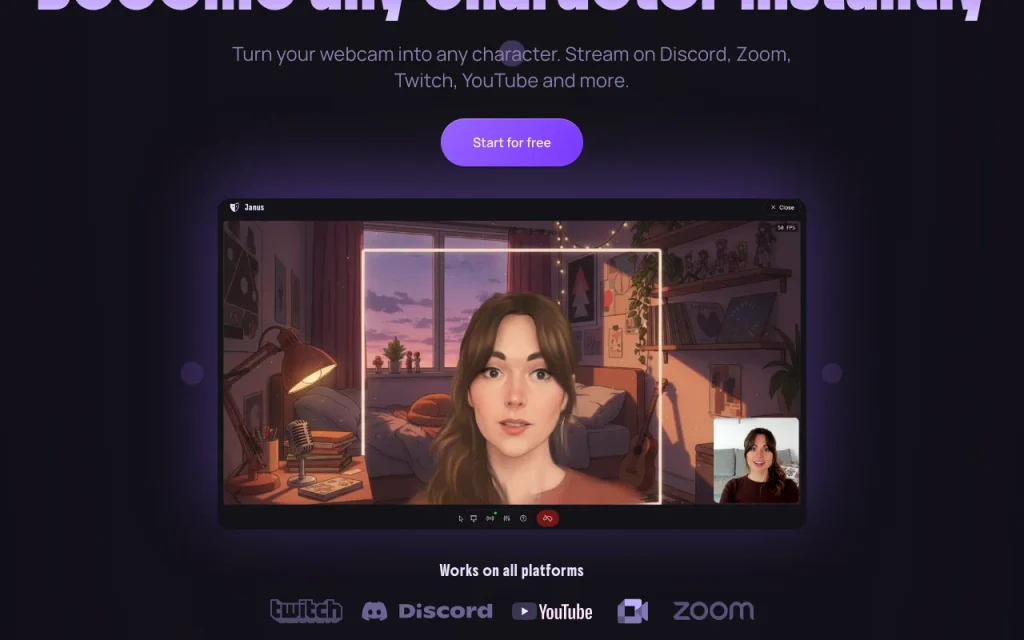 Janus homepage — screenshot of the video AI tool, Oct 2, 2026