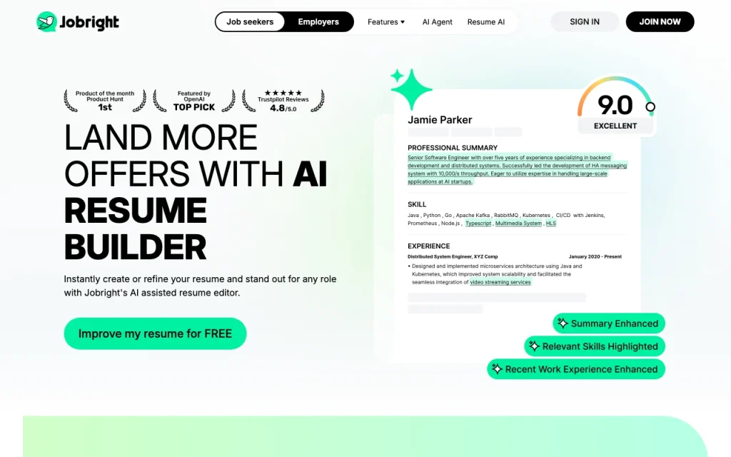 Jobright documentation — screenshot of the productivity & writing AI tool, Oct 13, 2026