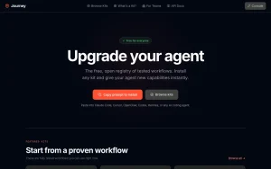 Journey (Journey Kits) homepage — screenshot of the coding AI tool, 2026-10-02