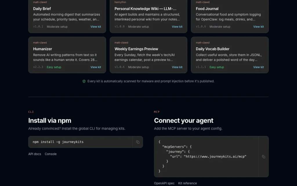 Journey (Journey Kits) homepage — screenshot of the coding AI tool, Oct 2, 2026