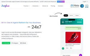 Jugl AI homepage — screenshot of the productivity & writing AI tool, 2026-10-02