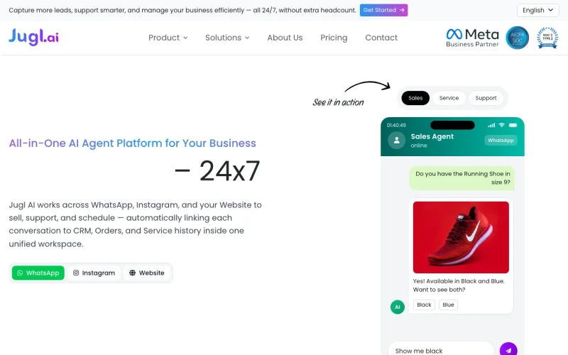 Captura de la página de inicio de Jugl AI, herramienta de IA productividad y escritura