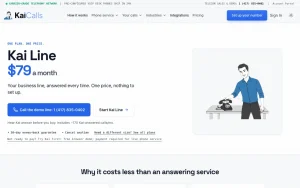 KaiCalls pricing page with plans and prices — screenshot of the audio & voice AI tool, 2026-10-02