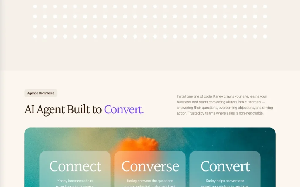 Karley homepage — screenshot of the chat assistants AI tool, Oct 2, 2026