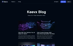 Keevx blog — screenshot of the video AI tool, 2026-10-02