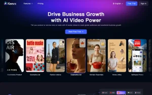 Keevx homepage — screenshot of the video AI tool, 2026-10-02